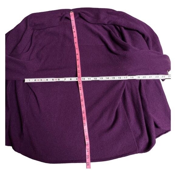 Lord & Taylor 100% Cashmere Purple Waterfall Shawl Cardigan Sz L Petite - Picture 9 of 10